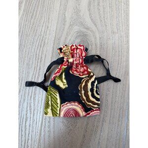 Brighton Floral Drawstring Gift Bag 5x4 Inches Handmade Cotton Jewelry Pouch Sma